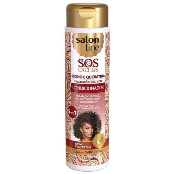 Salon Line SOS Cachos Ricino e Queratina Condicionador 300ml