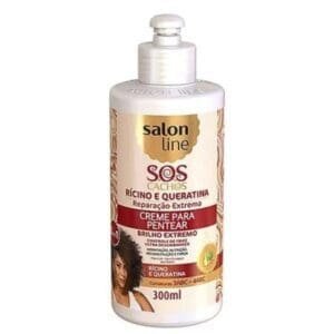 Salon Line SOS Cachos  Ricino e Queratina Creme para Pentear  300ml