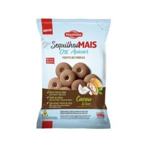 Nazinha Sequilhos 0% Açúcar sem Lactose Cacau & Coco 120g